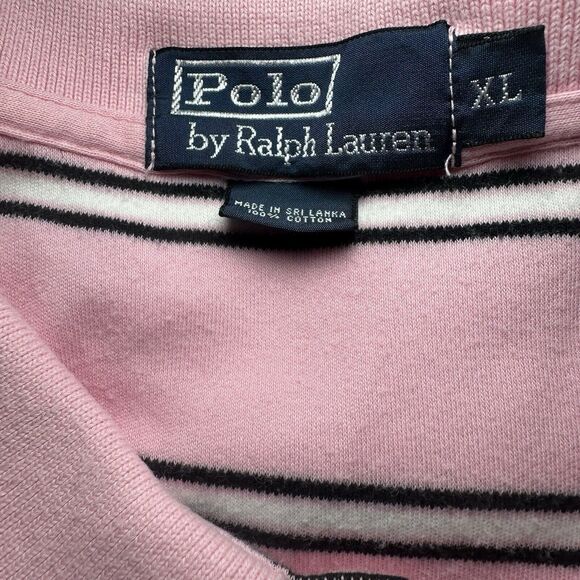 Polo by Ralph Lauren Drop tail Polo Shirt Men Sz XL Pink/Black Y2K Hiphop Preppy - Picture 3 of 3